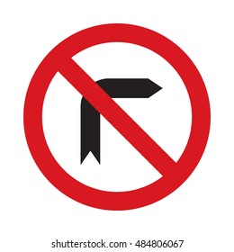 Traffic sign no right turn. Vector illustration.