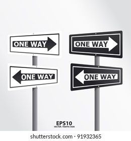  Traffic Sign One Way Vector