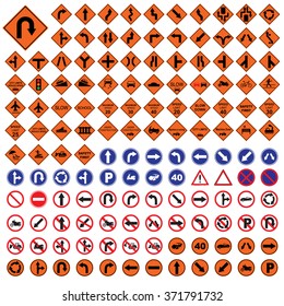 All Traffic Signs Vector Stock Vector (Royalty Free) 372026416 ...