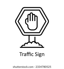 Traffic Sign Outline Icon Design illustration. Map and Navigation Symbol on White background EPS 10 File