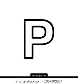 Traffic Sign Parking Icon Vector Illustration Logo Template