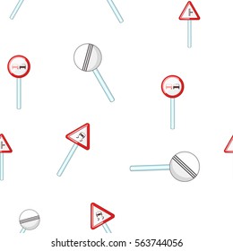 Traffic sign pattern. Cartoon illustration of traffic sign vector pattern for web