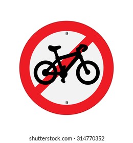Traffic sign . Prohibition Sign bicycle . Vector illustrations