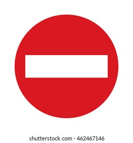 Traffic sign. Prohibition of traffic in one direction. Vector illustration.