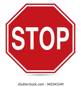 Traffic Sign, Red stop sign on white background, Vector EPS10