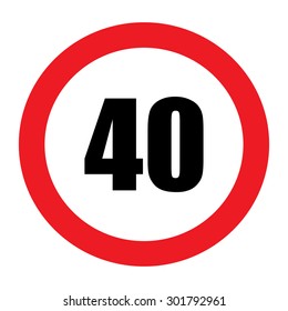  Traffic sign restricting speed to 40 kilometers per hour.