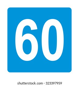 Traffic sign restricting speed to 60 kilometers per hour.