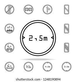 traffic sign restriction 2.5 icon. road sign icons universal set for web and mobile