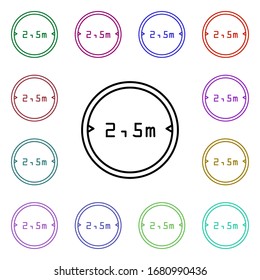 Traffic sign restriction 2.5 Multi color style icon. Simple thin line, outline vector of road sign icons for ui and ux, website or mobile application