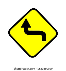 traffic sign reverse turn icon with a white background