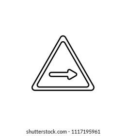 traffic sign in the right icon. Element of traffic signs icon for mobile concept and web apps. Thin line traffic sign in the right icon can used for web and mobile on white background
