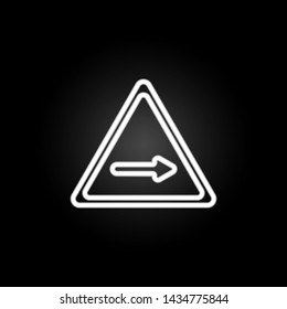 traffic sign in the right neon icon. Elements of road sign set. Simple icon for websites, web design, mobile app, info graphics