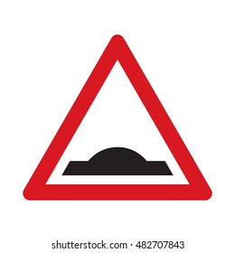 Traffic sign road bump. Vector illustration.