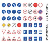 Traffic sign road collection. illustration isolated on white background