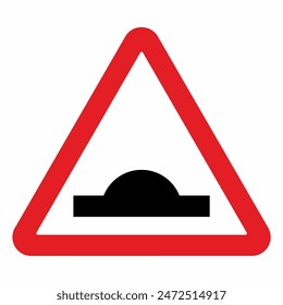 Traffic sign, road sign, triangle shape, warning about a speed bump, retarder, vector