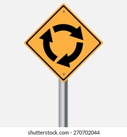 Traffic sign . roundabout