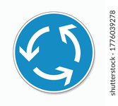 traffic sign roundabout traffic. German sign indicating a roundabout on white background. Vector illustration. Eps 10 vector file.
