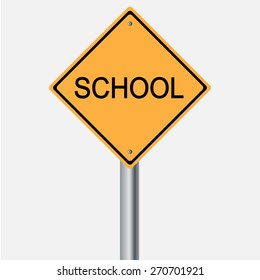 Traffic sign . school  warning sign