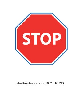 Traffic sign showing stop symbol. traffic symbol. symbols. Vector design EPS 10.