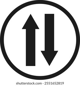 Traffic Sign Silhouette on a White Background. Black and White Vector Illustration