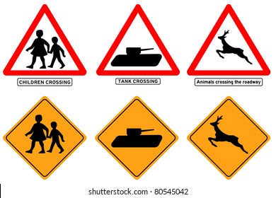 Traffic sign simbol icon set