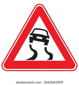 traffic sign slippery road caution