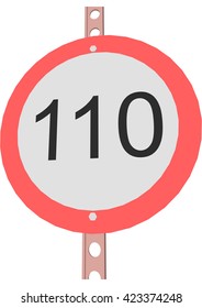 Traffic Sign Speed Limit 110 Stock Vector (Royalty Free) 423374248