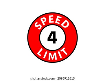Límite de velocidad de los signos de tráfico 4 km h