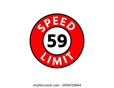 Límite de velocidad de los signos de tráfico de 59 km h