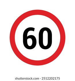 Traffic sign speed limit 60