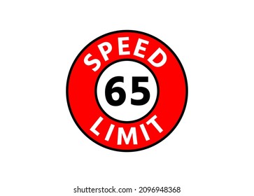 Traffic sign speed limit 65 km h