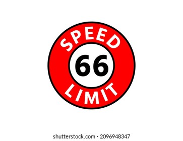 Traffic sign speed limit 66 km h