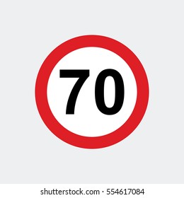 Traffic sign speed limit 70