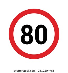Traffic sign speed limit 80
