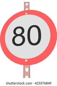 Traffic Sign Speed limit 80