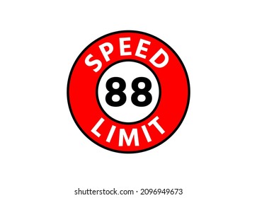 Traffic sign speed limit 88 km h