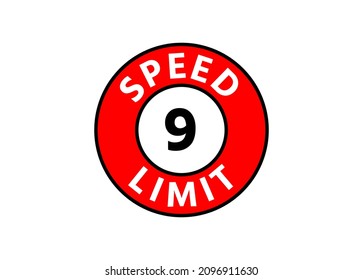 Límite de velocidad de los signos de tráfico de 9 km h