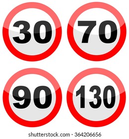 Traffic sign speed limit, vector