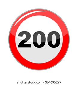 Traffic sign speed limit, vector