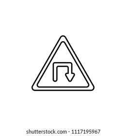 traffic sign spread icon. Element of traffic signs icon for mobile concept and web apps. Thin line traffic sign spread icon can be used for web and mobile on white background