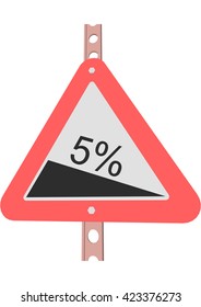 Traffic Sign Steep decline 5%