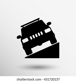 Traffic Sign Steep decline Icon road car ascent.