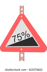 Traffic Sign Steep incline 75%