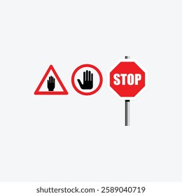 traffic sign stop hand sign stop board 