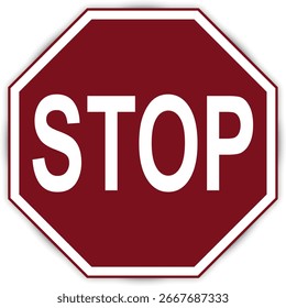 Verkehrsschild, Stoppschild. Vektorgrafik, Websymbol. Symbol anhalten