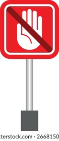 Traffic Sign, Stop hand sign set. Vector Illustration, Web icon. Stop Icon