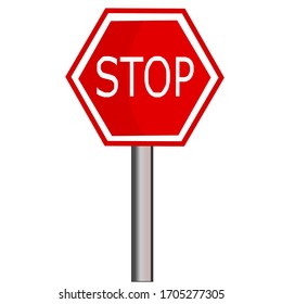 Traffic sign stop. Prohibition sign. Vector illustration. on white background