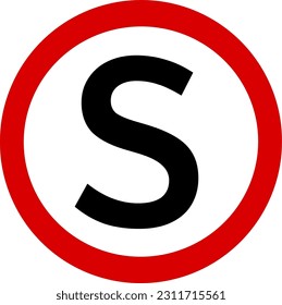  Traffic sign Stop (S). Warning sign, Replaceable vector design.