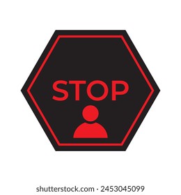 Verkehrszeichenstopp gesetzt. Verbotszeichen. Vektorillustration. auf weißem Hintergrund