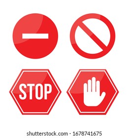 Traffic sign stop set. Vector illustration. on white background - Vector	